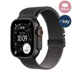 Apple Watch Ultra 3 GPS + Cellular 49mm Black Titanium Case with Black Titanium Milanese Loop - Medium
